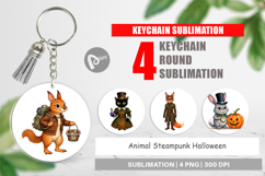 Keychain Steampunk Halloween Animals Product Image 1