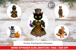 Wind Spinner Steampunk Halloween Animals Product Image 1