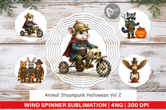 Wind Spinner Steampunk Halloween Animals Product Image 1