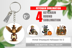 Keychain Steampunk Halloween Animals Product Image 1