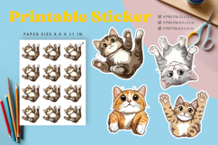 Cat Sticker Printable Funny Cat Meme Sticker Kitty Faces_21 Product Image 1