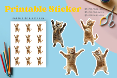 Cat Sticker Printable Funny Cat Meme Sticker Kitty Faces_5 Product Image 1
