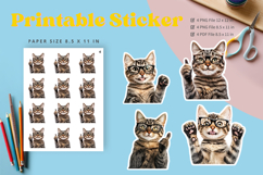 Cat Sticker Printable Funny Cat Meme Sticker Kitty Faces_9 Product Image 1