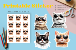 Cat Sticker Printable Funny Cat Meme Sticker Kitty Faces_7 Product Image 1