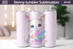Animal Valentine Tumbler | Rabbit Heart Tumbler Product Image 1