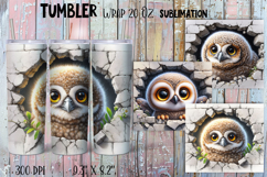 Funny forest animal Watercolor Sublimation Tumbler Wrap Product Image 1