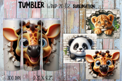 Funny forest animal Watercolor Sublimation Tumbler Wrap Product Image 1