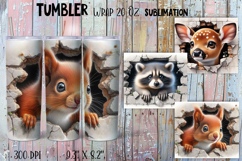 Funny forest animal Watercolor Sublimation Tumbler Wrap Product Image 1