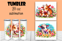 Funny animal Watercolor Sublimation Tumbler Wrap Product Image 1