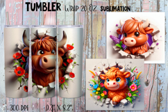 Funny animal Watercolor Sublimation Tumbler Wrap Product Image 1