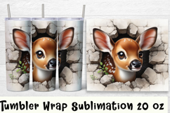 Funny forest animal Watercolor Sublimation Tumbler Wrap Product Image 1
