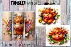 Funny animal Watercolor Sublimation Tumbler Wrap Product Image 1