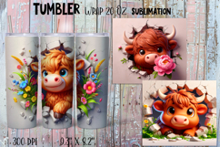 Funny animal Watercolor Sublimation Tumbler Wrap Product Image 1