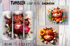 Funny animal Watercolor Sublimation Tumbler Wrap Product Image 1