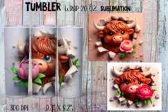 Funny forest animal Watercolor Sublimation Tumbler Wrap Product Image 1