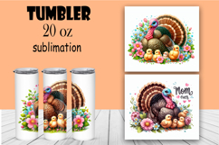 Watercolor sublimation with funny animals, turkey Product Image 1