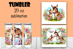 Watercolor sublimation with funny animals, donkey Product Image 1