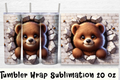 Funny forest animal Watercolor Sublimation Tumbler Wrap Product Image 1