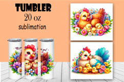 Watercolor bird animal, chick famyli wrap tumbler Product Image 1