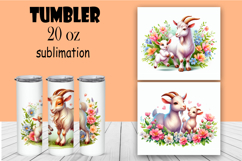 Watercolor sublimation with funny animals, goat Product Image 1