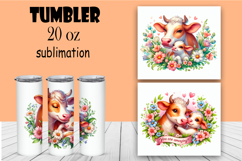 Funny animal Watercolor Sublimation Tumbler Wrap Product Image 1