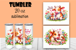 Funny animal Watercolor Sublimation Tumbler Wrap Product Image 1