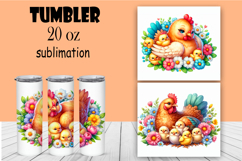 Watercolor bird animal, chick famyli wrap tumbler Product Image 1