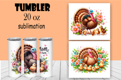 Watercolor sublimation with funny animals, turkey Product Image 1