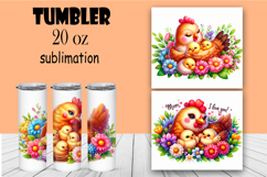Watercolor bird animal, chick famyli wrap tumbler Product Image 1