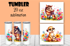 Watercolor sublimation with funny animals, africa Product Image 1