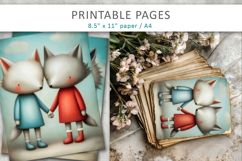 kids love illustration printables, cute kids pages Product Image 5