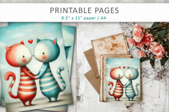 valentine cats printable pages, kids printable art Product Image 6