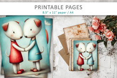 junk journal valentine animals Product Image 5