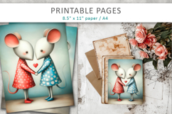 cute love animals for kids, junk journal valentine Product Image 1