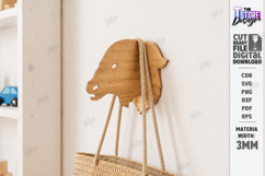 3D Animal Wall Hooks Laser Cut Bundle | Wall Hanging | CNC Product Image 5