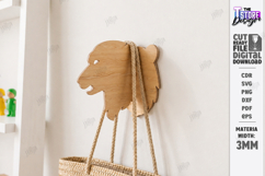 3D Animal Wall Hook Laser Cut | Wall Hanging | Monkey SVG Product Image 1
