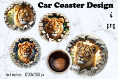 Funny animal, Broken Brick Wall car Coaster Design Product Image 1