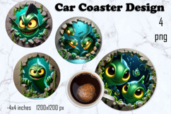 Funny animal, Broken Brick Wall car Coaster Design Product Image 1