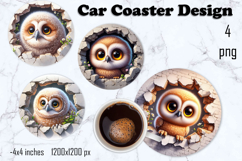 Funny animal, Broken Brick Wall car Coaster Design Product Image 1