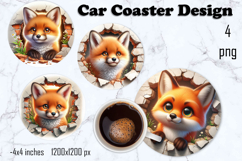 Funny animal, Broken Brick Wall car Coaster Design Product Image 1