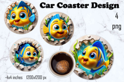 Funny fish, Broken Brick Wall car Coaster Design Product Image 1