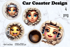 Prince sea, Broken Brick Wall car Coaster Design Product Image 1