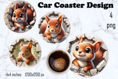 Funny animal, Broken Brick Wall car Coaster Design Product Image 1