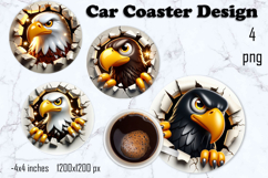 Funny animal, Broken Brick Wall car Coaster Design Product Image 1