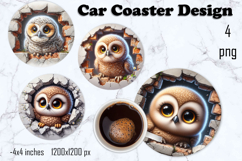 Funny animal, Broken Brick Wall car Coaster Design Product Image 1