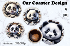 Funny animal, Broken Brick Wall car Coaster Design Product Image 1