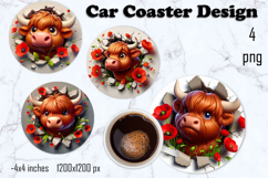 Funny animal, Broken Brick Wall car Coaster Design Product Image 1