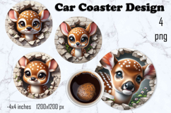 Funny animal, Broken Brick Wall car Coaster Design Product Image 1