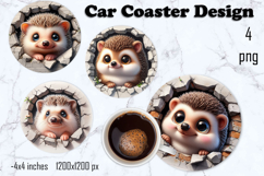Funny animal, Broken Brick Wall car Coaster Design Product Image 1