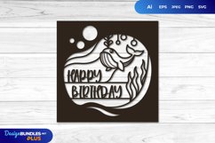 Birthday Card Papercut Whale Product Image 1